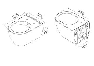 Подвесной унитаз Boheme Nero 961-SET-B безободковый чёрный матовый